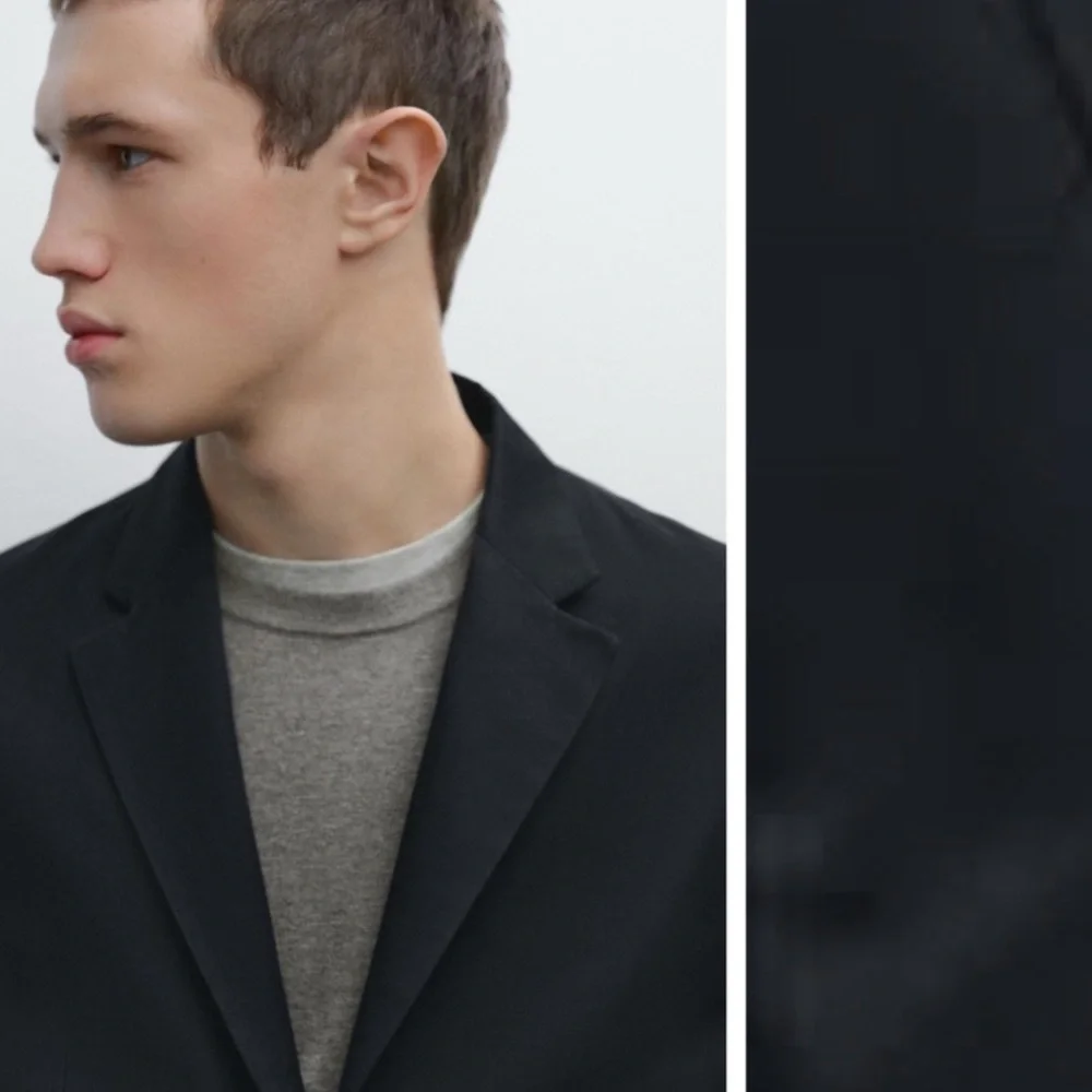 NWT. Massimo Dutti Man Navy Blue Cotton/Linen Blend Blazer/Jacket. Size 44.